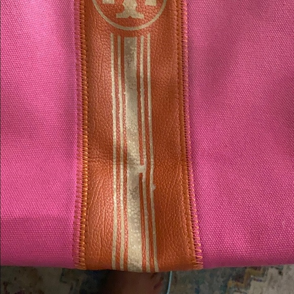 Tory Burch XL Canvas Pink Tote w/Braided Handles - Picture 14 of 14